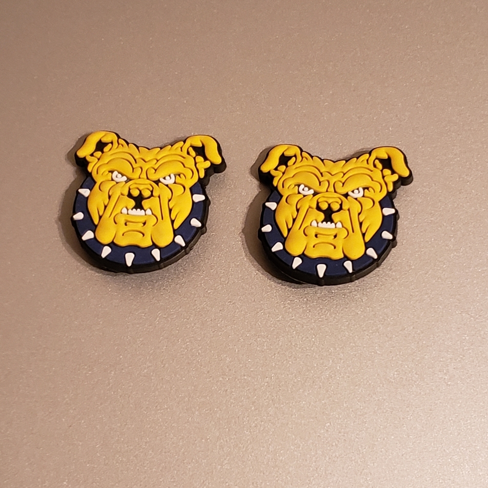 2 pieces bull dog shoe charms